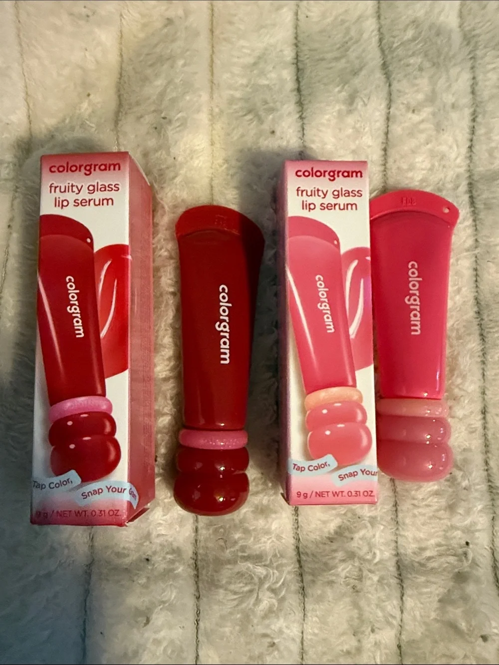 Colorgram Fruity Glass Lip Serum — Red & Pink Nourishing Gloss Duo